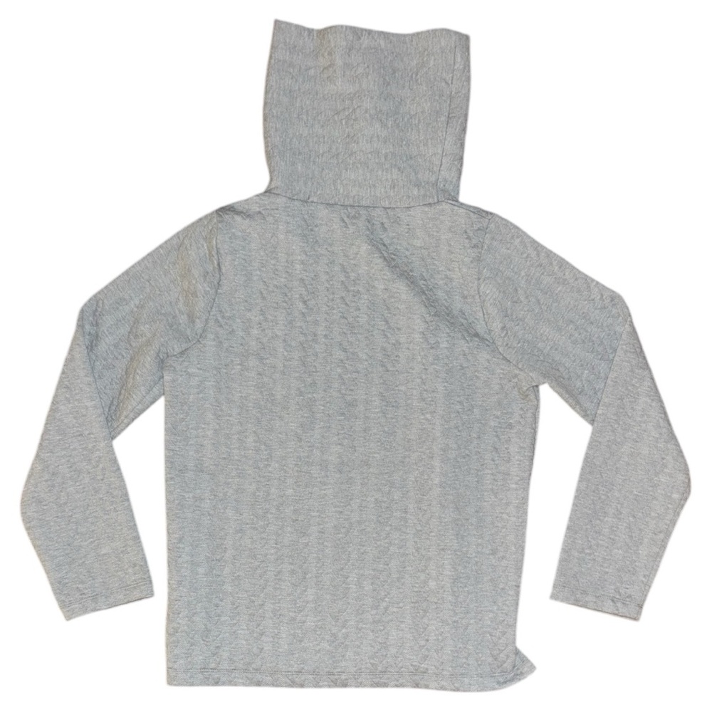 J. Crew Cable-knit Gray Quilted Cowl Neck Sweater